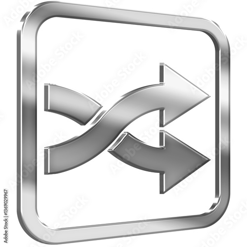 Εκτύπωση καμβά Swapping Arrows 3D icon with silver metallic effect