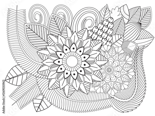 PrintFlowers Coloring Pages For Adules