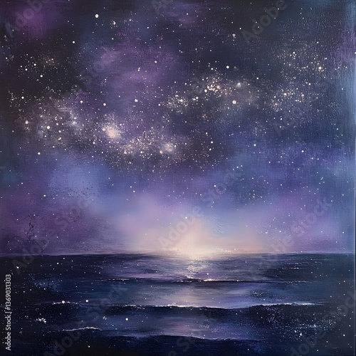 Starry Night Ocean Sunset