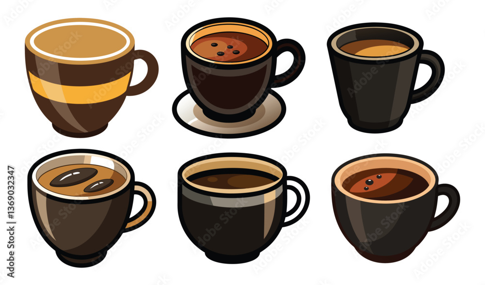 Obraz premium coffee cups set