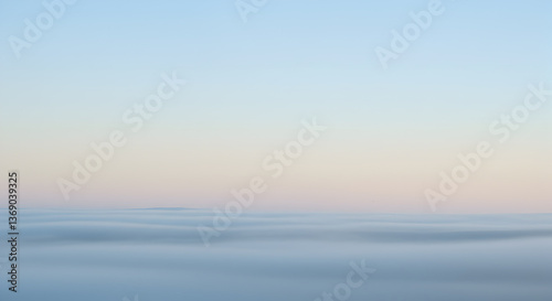 Wallpaper Mural Serene atmospheric gradient with soft blue hues and diffused foggy layers Torontodigital.ca