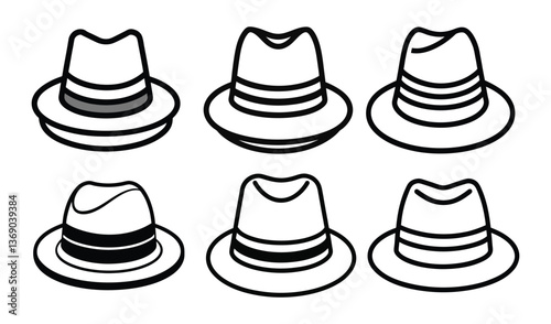 set of hats isolated