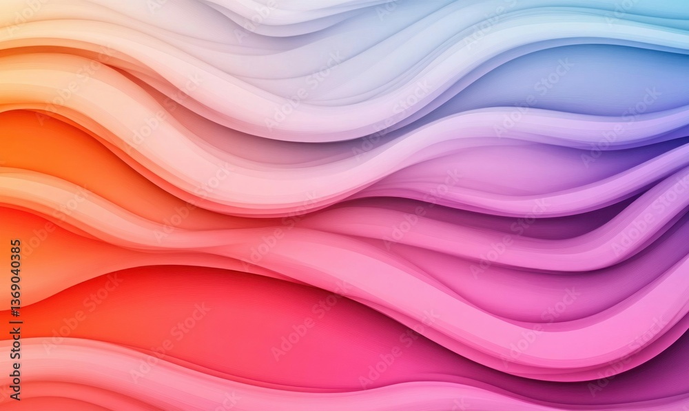 Obraz premium Elegant smooth waves in vivid colors create a visually stunning abstract background for your project.