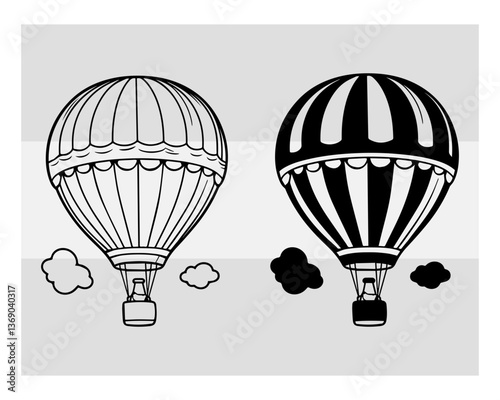hot air balloon svg, hot air balloon svg cutting file, hot air balloon silhouette, fire balloon svg, Balloon Rides Svg, hot air balloon Cartoon, hot air balloon Monogram, Split Monogram,