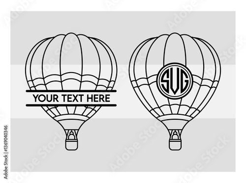 hot air balloon svg, hot air balloon svg cutting file, hot air balloon silhouette, fire balloon svg, Balloon Rides Svg, hot air balloon Cartoon, hot air balloon Monogram, Split Monogram,