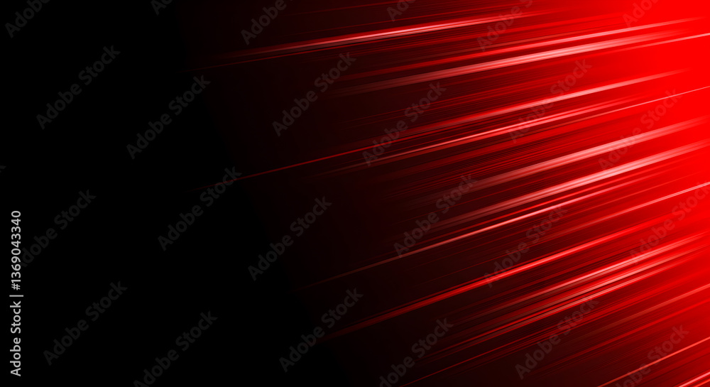 Fototapeta premium Abstract crimson energy streaks illuminating a jet-black void futuristic background