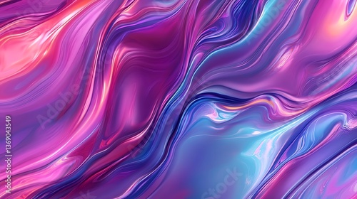 Swirl Abstract Background, Pink, Purple, and Blue Liquid Texture, Modern Art