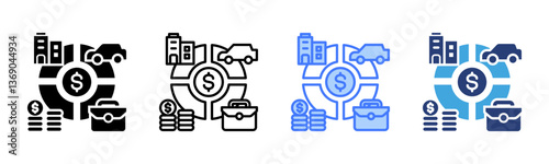 Fixed Asset icon sheet multiple style collection
