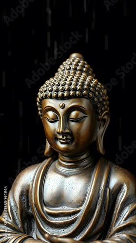 Wallpaper Mural Buddha Purnima Buddha statue meditation floral background Torontodigital.ca