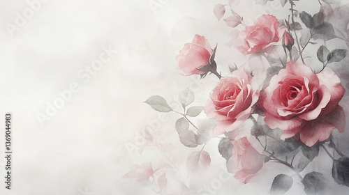 pink rose on grunge background