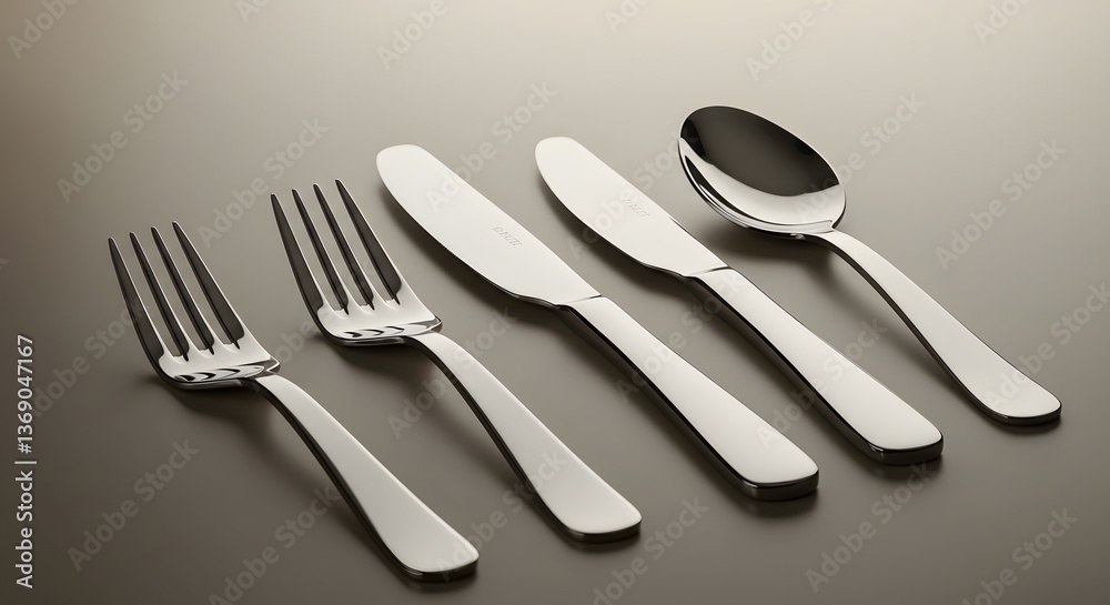 Elegant Stainless Steel Flatware Set with Forks Elegant Stainless Steel Flatware Set with Forks