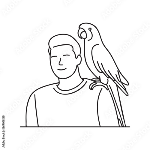 parrot balancing on a person shoulder