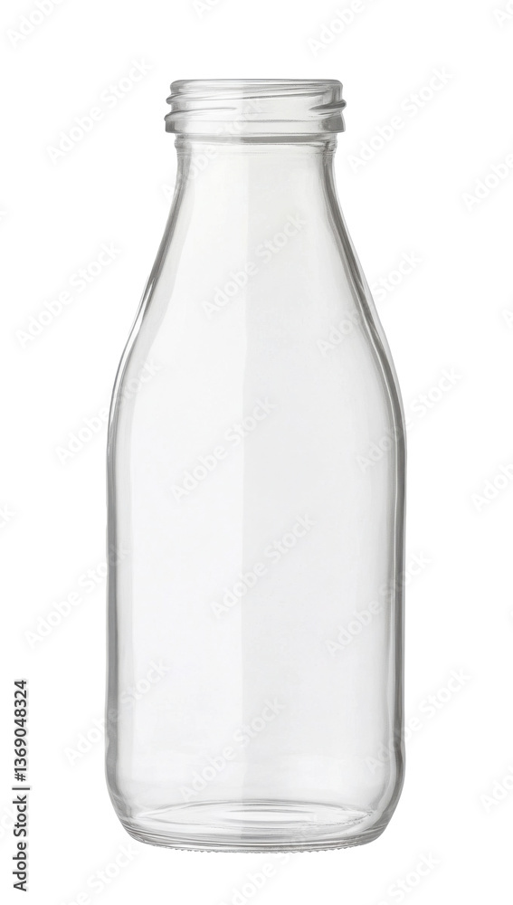 Empty glass bottle standing on white background
Empty glass bottle standing on white background