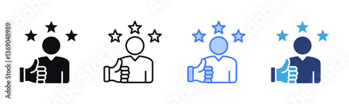 Customer Satisfaction icon sheet multiple style collection