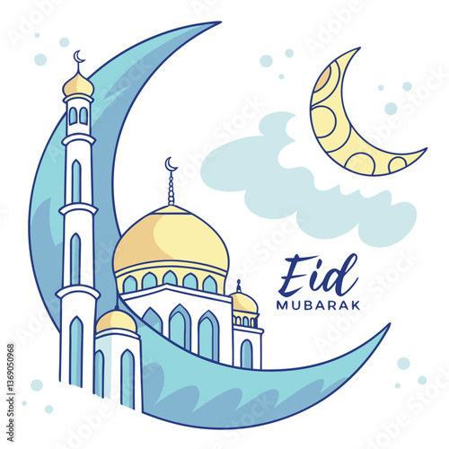 Eid Mubarak Best Wishes Post Template, Eid Mubarak Post Design Multicolour, Happy Eid Mubarak Social Media Post, And Eid Mubarak Islamic Background Banner Design