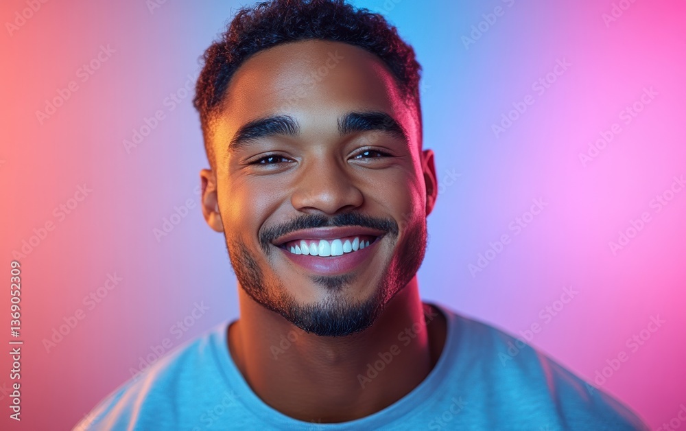 A man with a beard and a smile is smiling for the camera A man with a beard and a smile is smiling for the camera