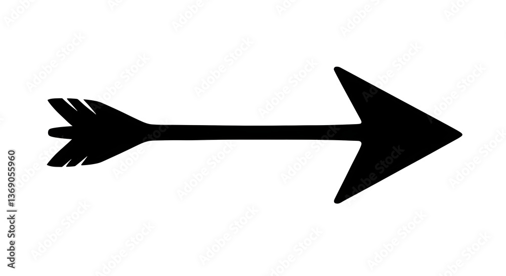 Black arrow on white background Black arrow on white background