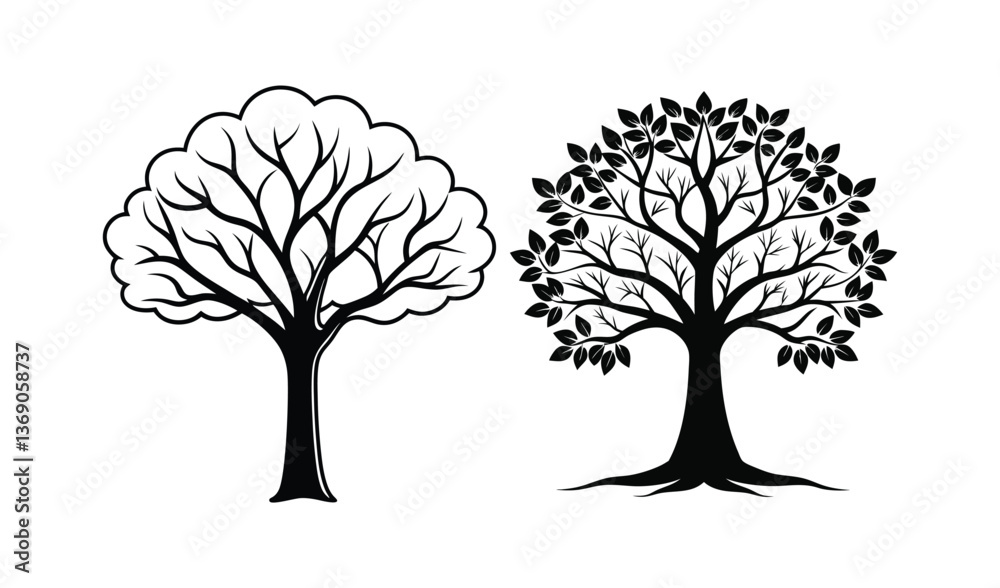 Obraz premium tree with roots set