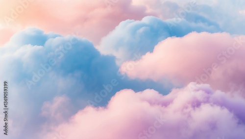 Soft dreamy clouds in simple pastel texture