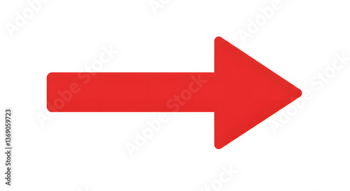 Red arrow on white background