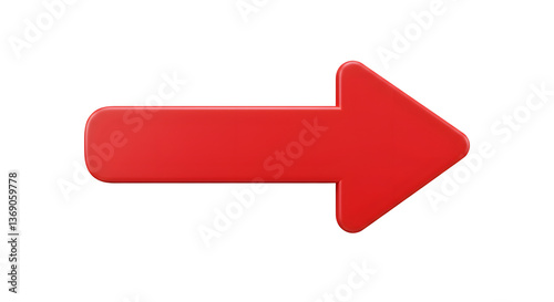 Red arrow on white background