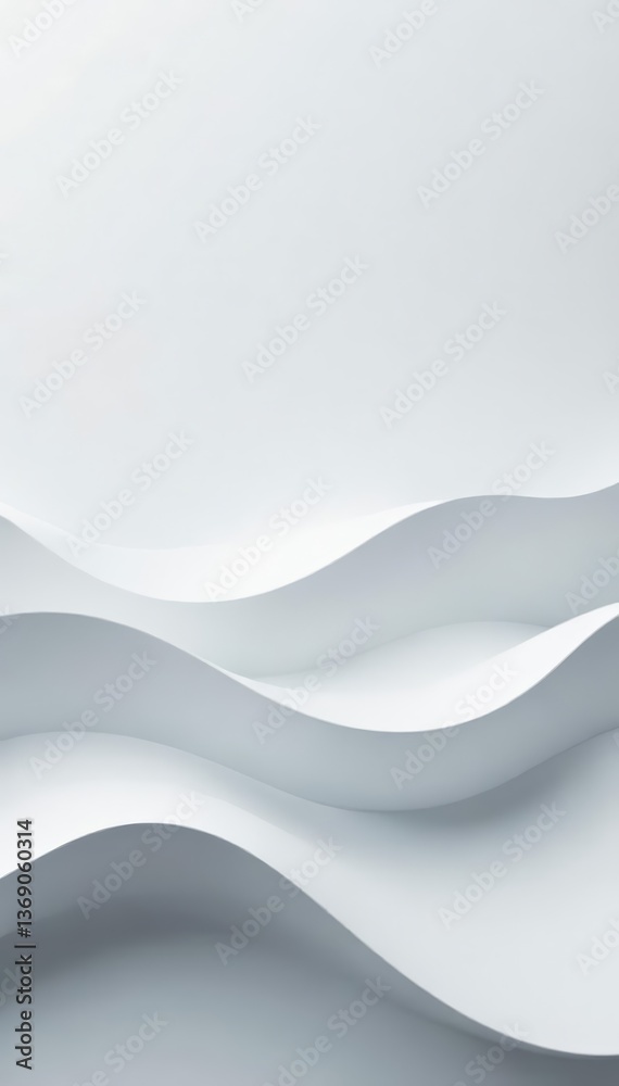 Fototapeta premium Minimalistic background with elegant light grey waves, backdrop, smooth