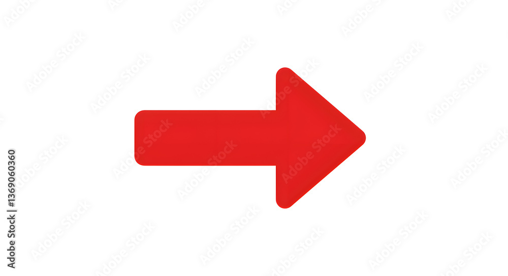 Red arrow on white background Red arrow on white background