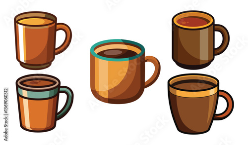 set of cups of coffee