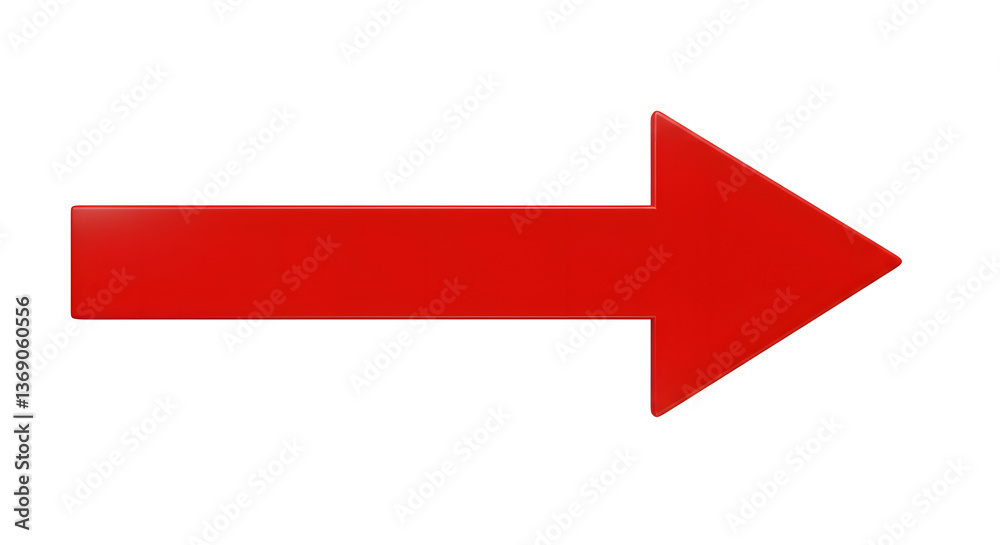 Red arrow on white background Red arrow on white background