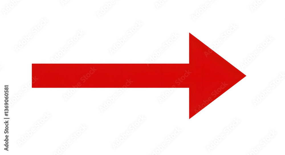 Red arrow on white background Red arrow on white background