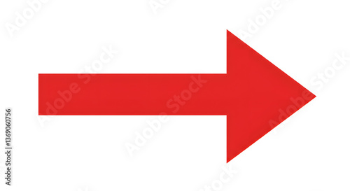 Red arrow on white background