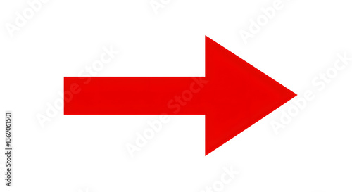 Red arrow on white background