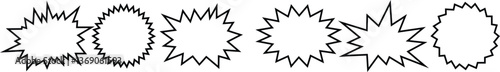 Comic Explosion Burst Shapes  – Vector Speech Bubble, Pop Art Design Outline Icons set Eps 10