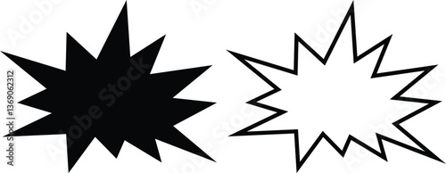 Comic Explosion Burst Shapes – Vector Speech Bubble, Pop Art Design Icons set Eps 10