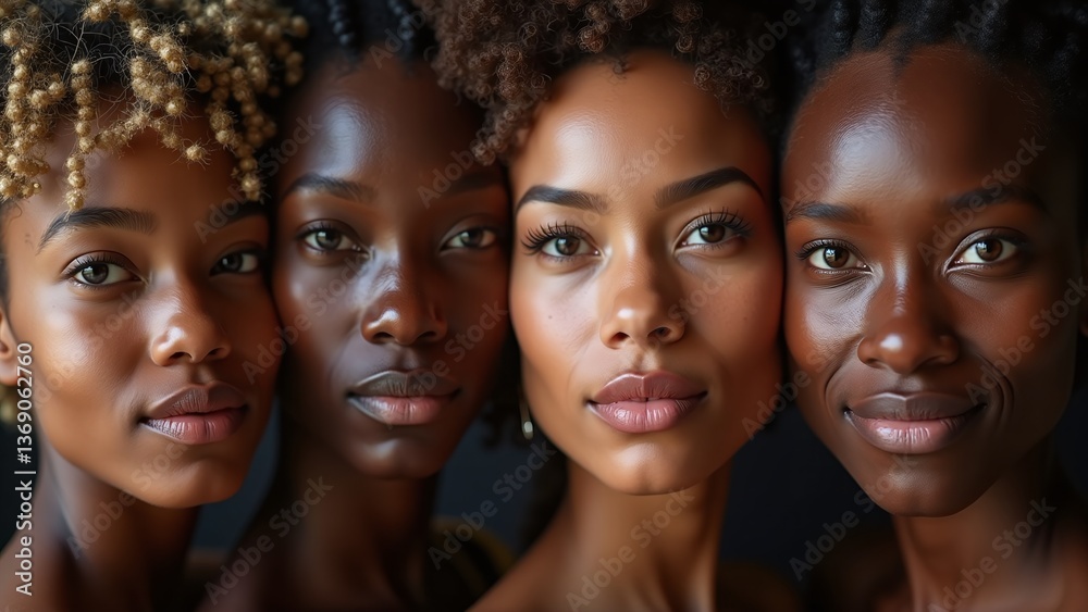 diverse faces, ethnicities, each radiating calm, uniqueness diverse faces, ethnicities, each radiating calm, uniqueness
