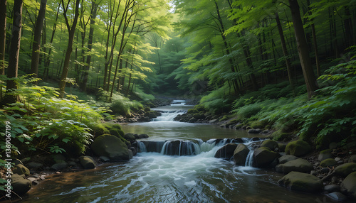 River in the middle of the forest