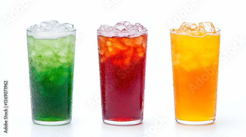 Wallpaper Mural Three Different Colored Iced Beverages In Glasses Torontodigital.ca