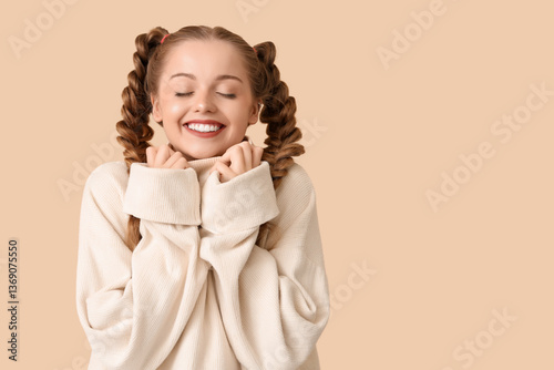 Beautiful happy young woman...