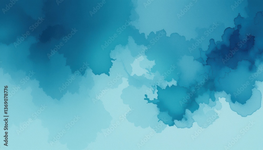 Obraz premium Abstract Watercolor Background Deep Blue and Teal Textures