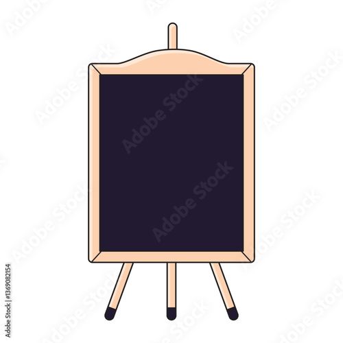 Blank vertical menu board blackboard or chalkboard easel isolated vector illustration