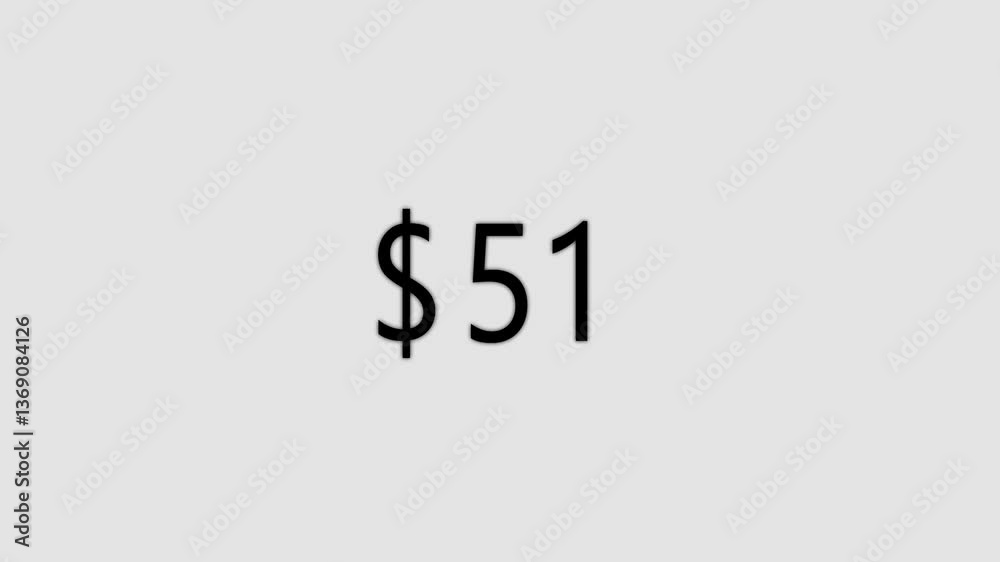 A 0 to 100 dollar countdown icon A 0 to 100 dollar countdown icon