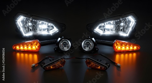 Modern LED Motorcycle Headlights and Turn Signals