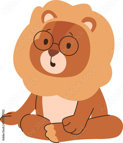 Cute Lion with Glasses