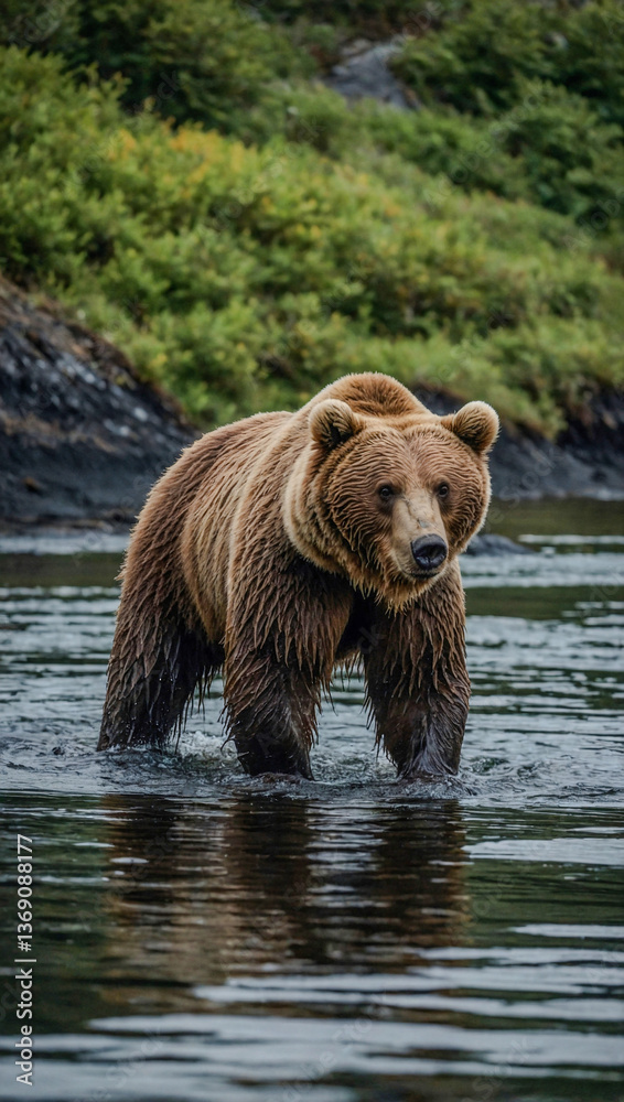 Brown bears roaming Kamchatka landscapes Brown bears roaming Kamchatka landscapes
