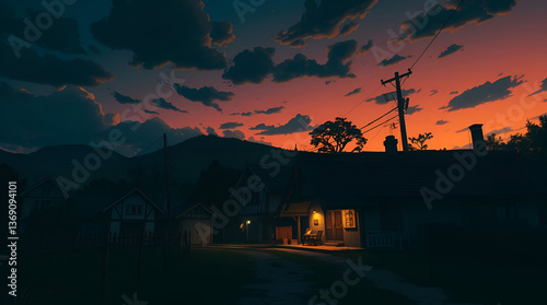 sunset in the mountains