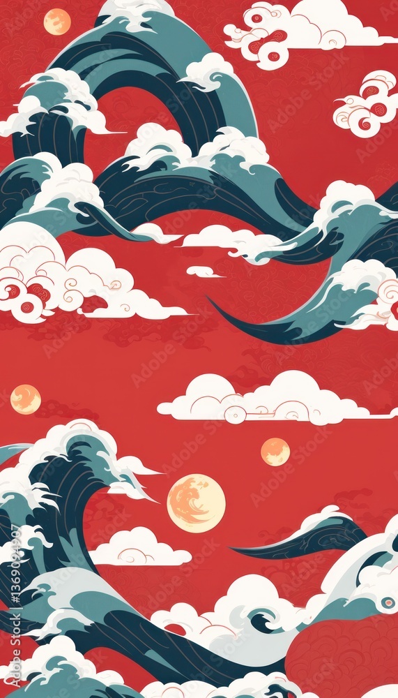 Fototapeta premium chinese background or chinese wallpaper or cover book 