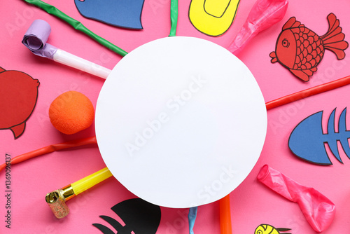 Blank card with paper fishe...