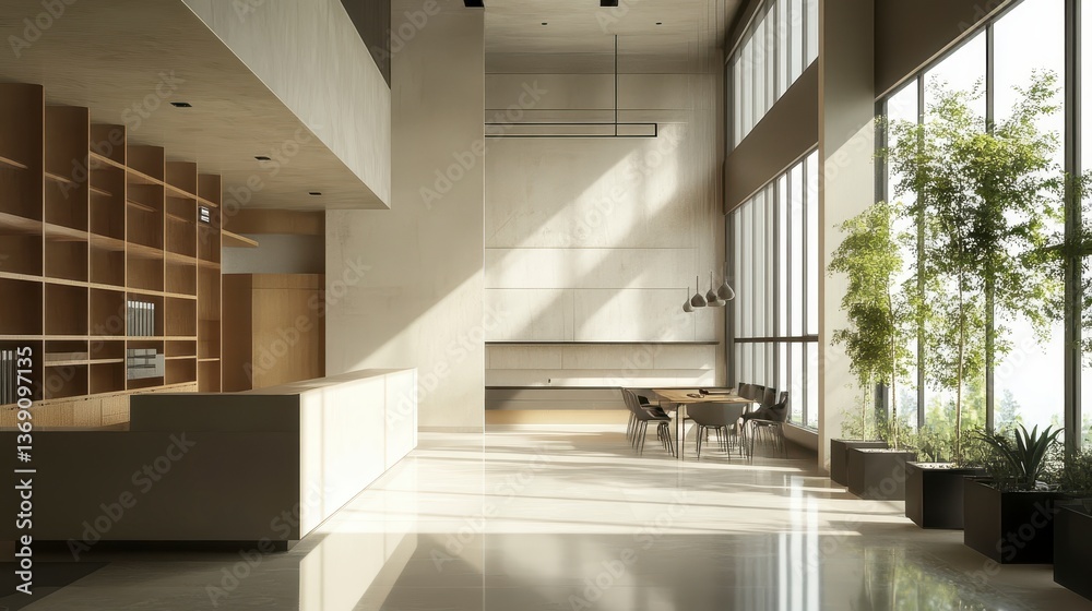 Fototapeta premium Modern Minimalist Office Space