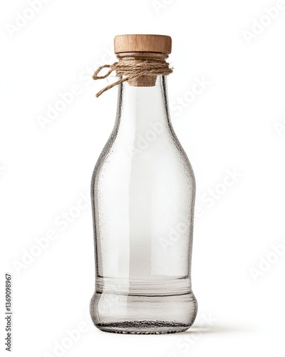 Wallpaper Mural A vintage glass bottle with a wooden cork and twine decoration, isolated on a white background Torontodigital.ca