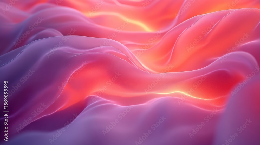 Abstract Flowing Waves in Soft Pink and Purple Tones with Glowing Light Abstract Flowing Waves in Soft Pink and Purple Tones with Glowing Light